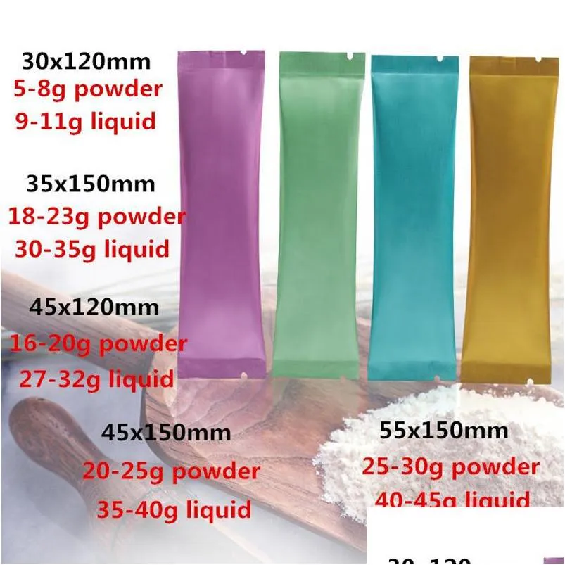 Aufbewahrungsbeutel Kleine Colorf Aluminiumfolie Open Top Bag Kaffee Fruchtpulver Liquid Trial Packaging Heat Sealing Großhandel Lx2827 Drop D Dho5W