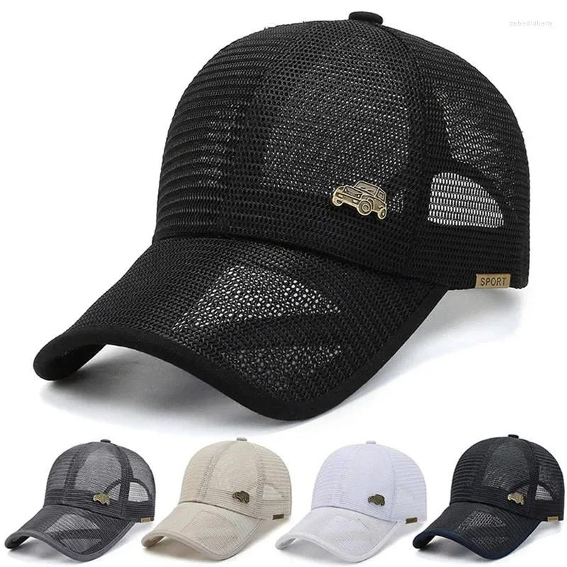 Ball Caps Women Men Hollow Out Unisex Summer Baseball Cap Solid Color Adjustable Mesh Breathable Snapback Dad Hat