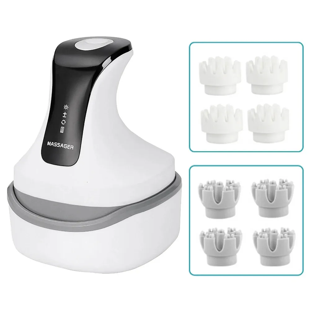 Apparaten voor gezichtsverzorging 4D magnetische oplaadbare hoofdmassager Kneden Draadloos Elektrische hoofdhuidmassage Waterdicht Haargroei bevorderen Verlies voorkomen 231115