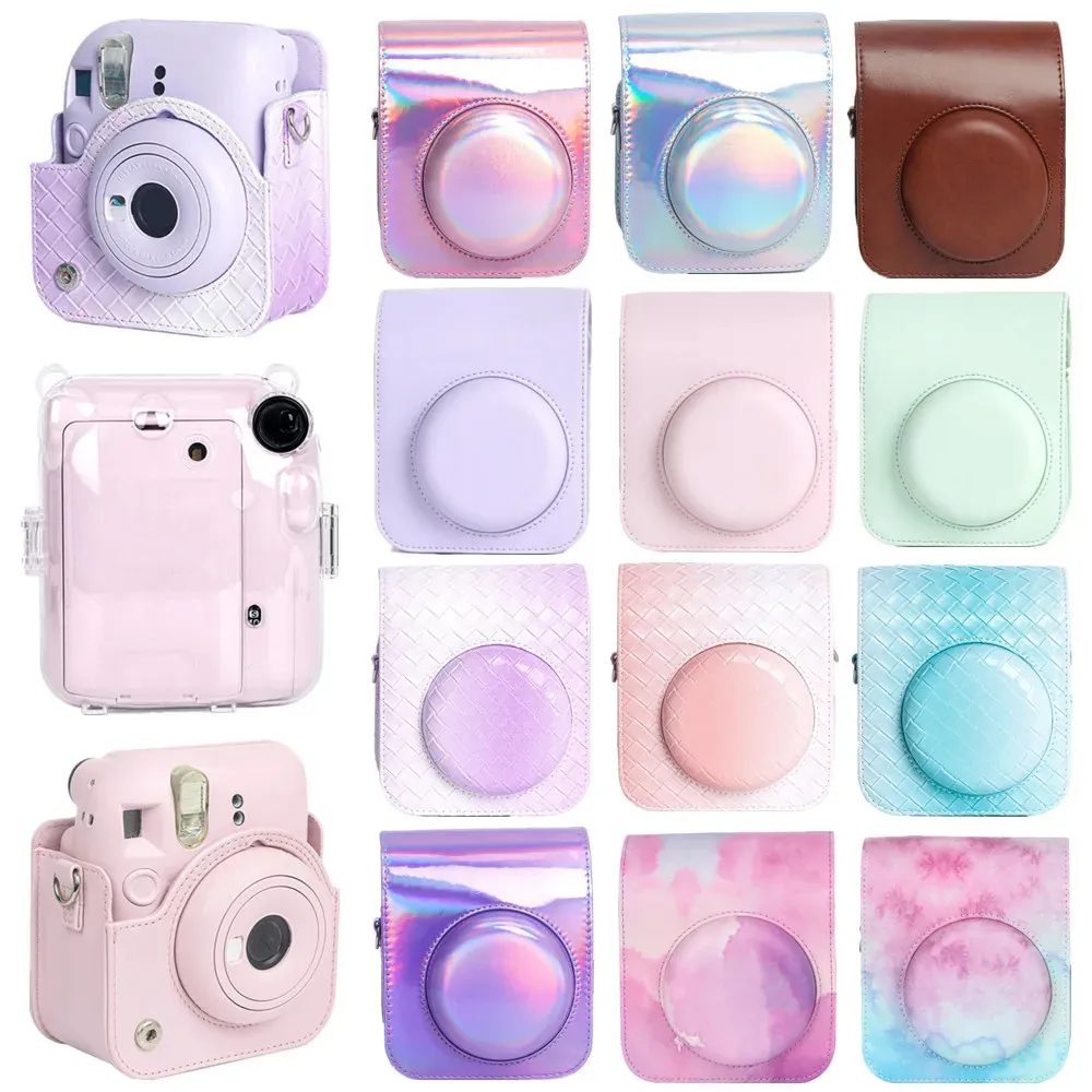 Fujifilm Instax Mini 12 Kamera Çantası Anında Kamera Kamera Çantası Aksesuarları Koruyucu Kılıf Taşınabilir Seyahat Koruyucu Kabuk Kapağı Omuz Kayışı ile 231114