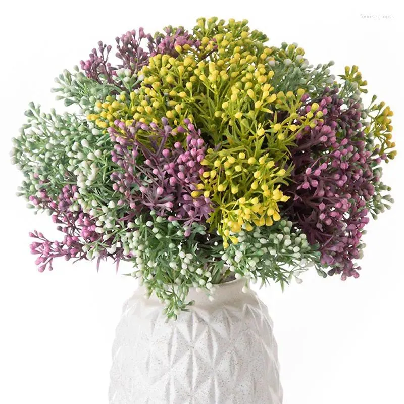 Fiori decorativi Ornamenti per piante artificiali Fiore simulato Bacca Ramo di frutta autunnale Bellissimi fagioli Decorazioni per la casa di nozze di Natale