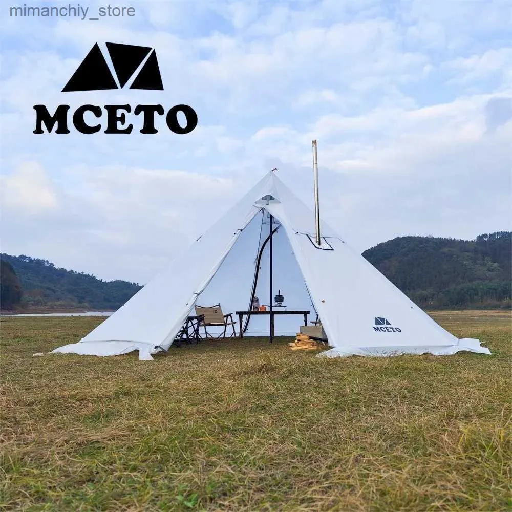 テントとシェルター2023アップグレード5mの特大のピラミッドテントと煙突Hoで雪のスカートTeepee Tiepee Tipi Outdoor Camping Tent Shelter 5-8 PEOP Q231117