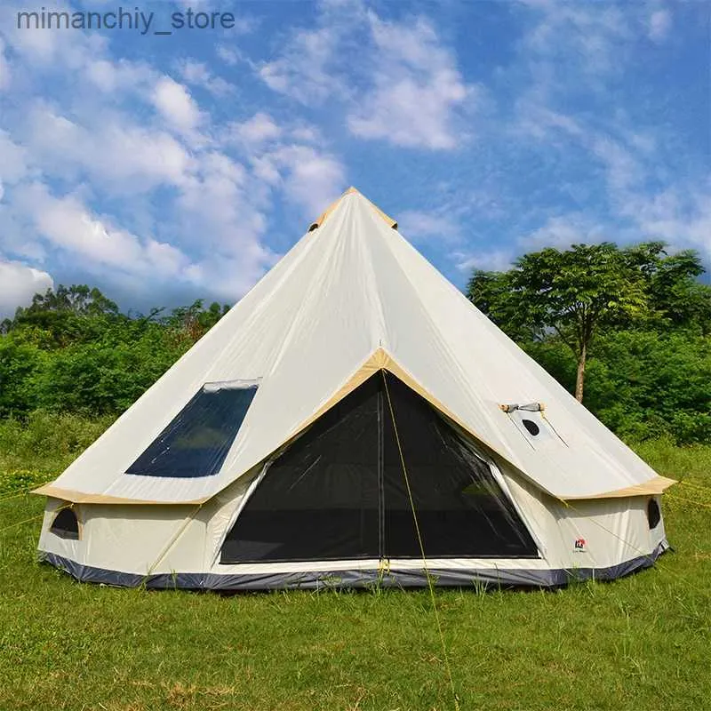 Tentes et abris 6-10 personnes glameing luxe Mongolia Yourt Famille Travel Randonnée Antistorm Outdoor Cast Cast Tent Silver Ebated UV Fonction Q231115