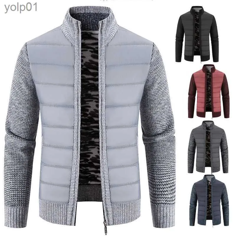 Kurtki męskie Nowy sweter płaszcz męski kurtka zimowa polar baseball skoczek zimna bluzka Koreańska gruba ciepła swetra z suwakiem wiatrówki 231115