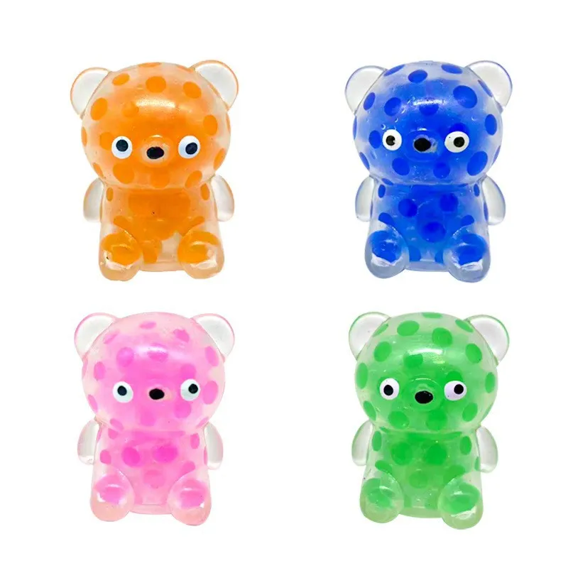 Divertenti giocattoli per orsi elastici Novità Orso elastico da 1,96 pollici con una grande palla all'interno TPR Squishy Giocattolo antistress per animali Giocattoli di sollievo per i bambini