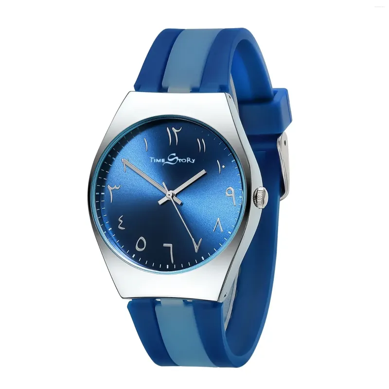 Relojes de pulsera Cambio de color Inverso en el sentido de las agujas del reloj Caja de acero de silicona de plástico Reloj electrónico Cuarzo Moda Deportes a gran escala