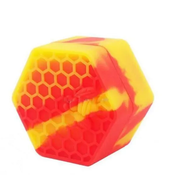 Rich color honeybee hexagon Silicone Container Jars Container Silicone Container For Oil Crumble Wax Silicone Jars Dab