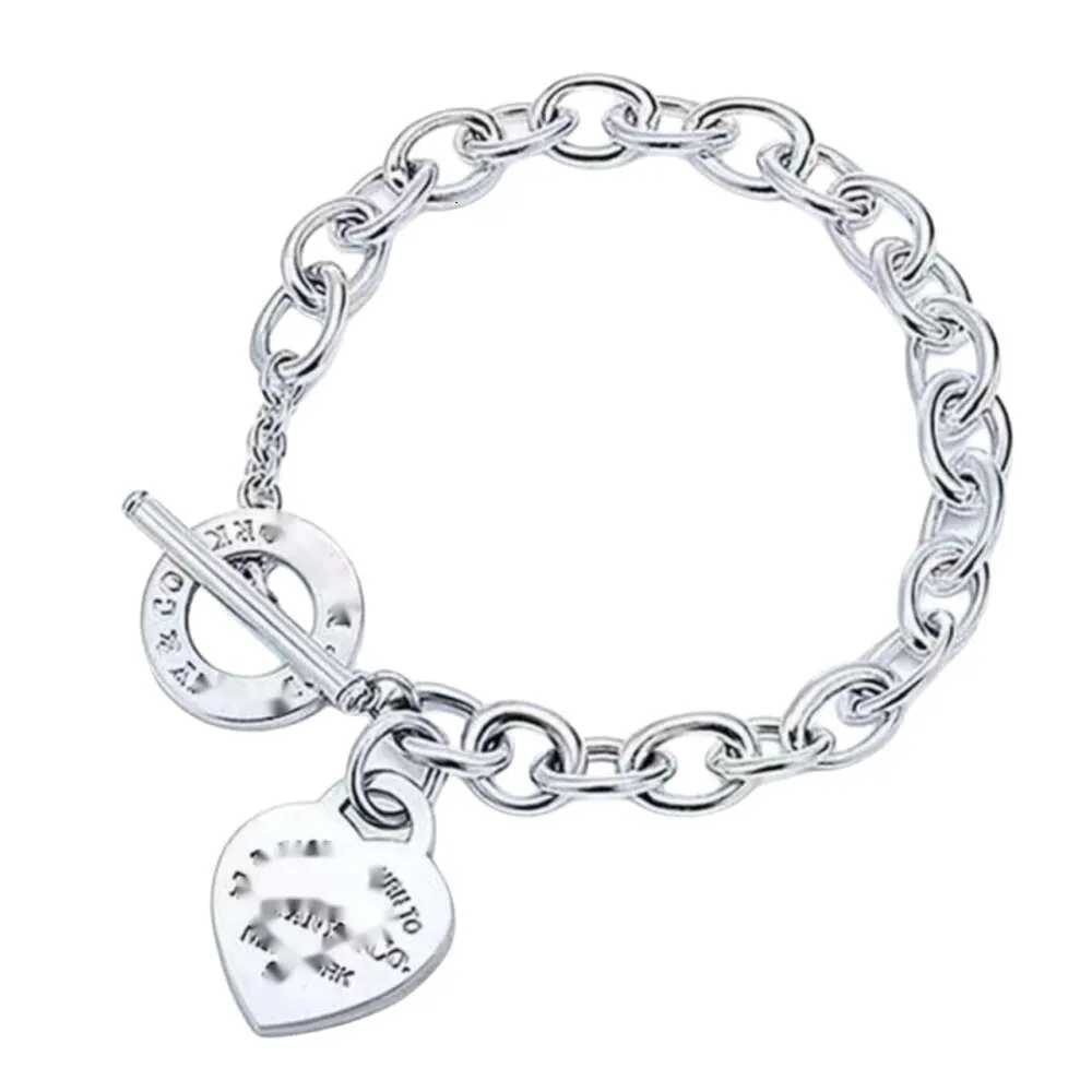Bracelet Tiffanyes S925 Sterling Silver Designer Luxury Fashion Women New Thick Bracelet High Edition Fashion Couple Bracelet