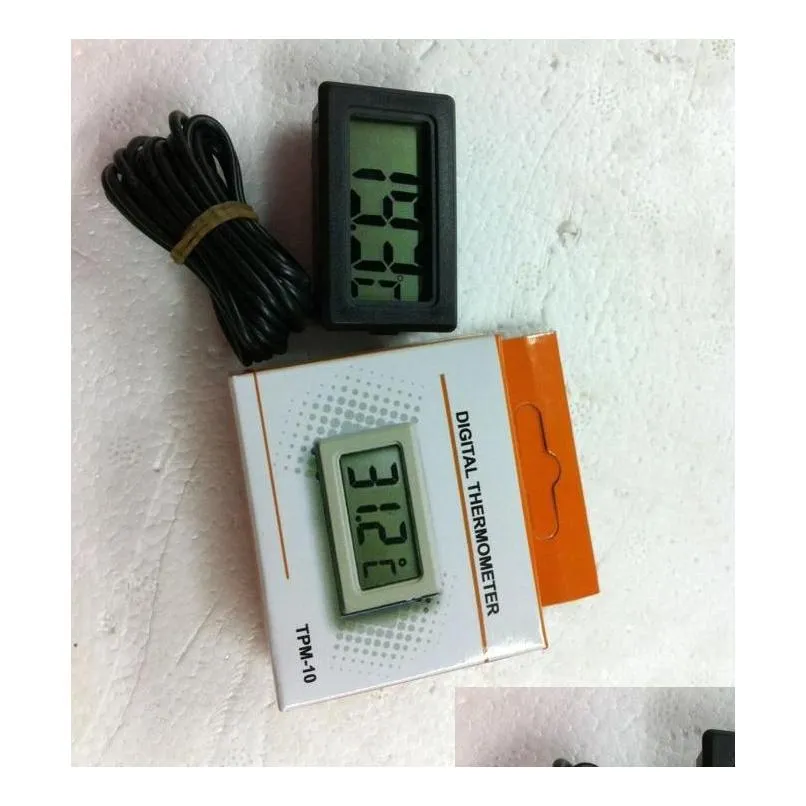 Instrumentos de temperatura Atacado Lots300 Termômetro de geladeira LCD de alta qualidade para geladeira Zer Display digital Drop Delivery Offic Dhp7J