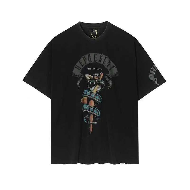 Hellstar University T-Shirt Rapper Trendy Hip-Hop Graffiti Impressão de mangas curtas T Camisetas unissex algodão Tops Man T-shirts Vintage Summer Summer Loose 227