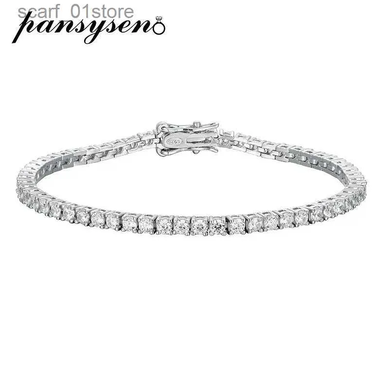 Chain Pansysen Luxury 925 Sterling Silver 2,5 mm D Färg VVS1 Real Moissanite Tennis Armband för kvinnor Julklapp Drop Shippingl231115