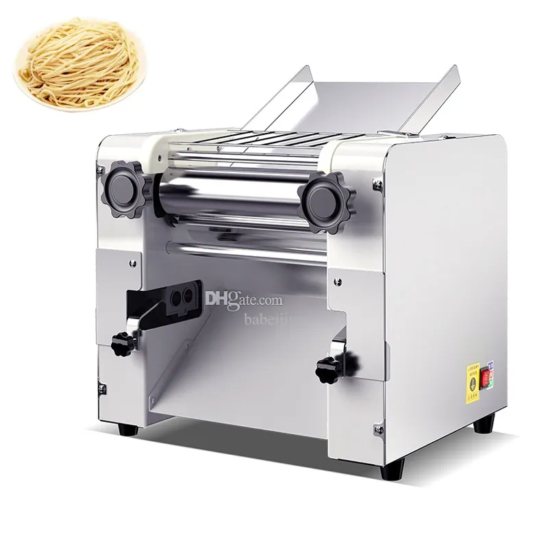 Elektrisk nudelpressmaskin degrulle rostfritt stål skrivbord pasta kommersiell knådning klimpsmaskin