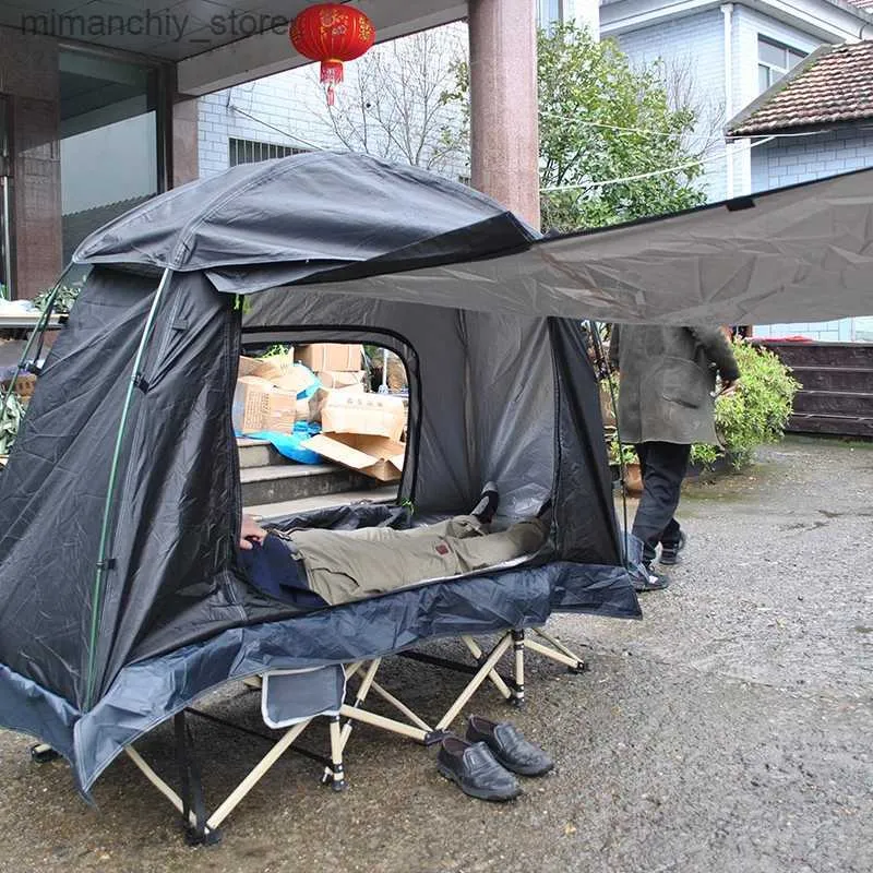 Tendas e Abrigos Somente barraca! Dobrável fora do chão acampamento seping cama tenda berço de acampamento cama tenda barraca de acampamento construir no berço ou usar sozinho q231117