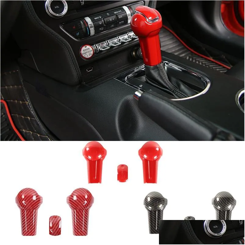 Altri accessori interni Abs Car Gear Shift Knob Head Er Fl Shell per Ford Mustang 15Aggiungi accessori interni Drop Delivery Automobi Dhwz4