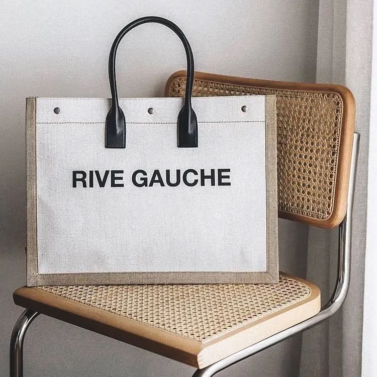 Luxe Rive Gauche Designer Femmes Sac fourre-tout Nylon Toile Toile Sac à main Boutique Sac à main Mode Sacs de plage Week-end Hommes Voyage Épaule Cross Body Pochette Lady Pochette