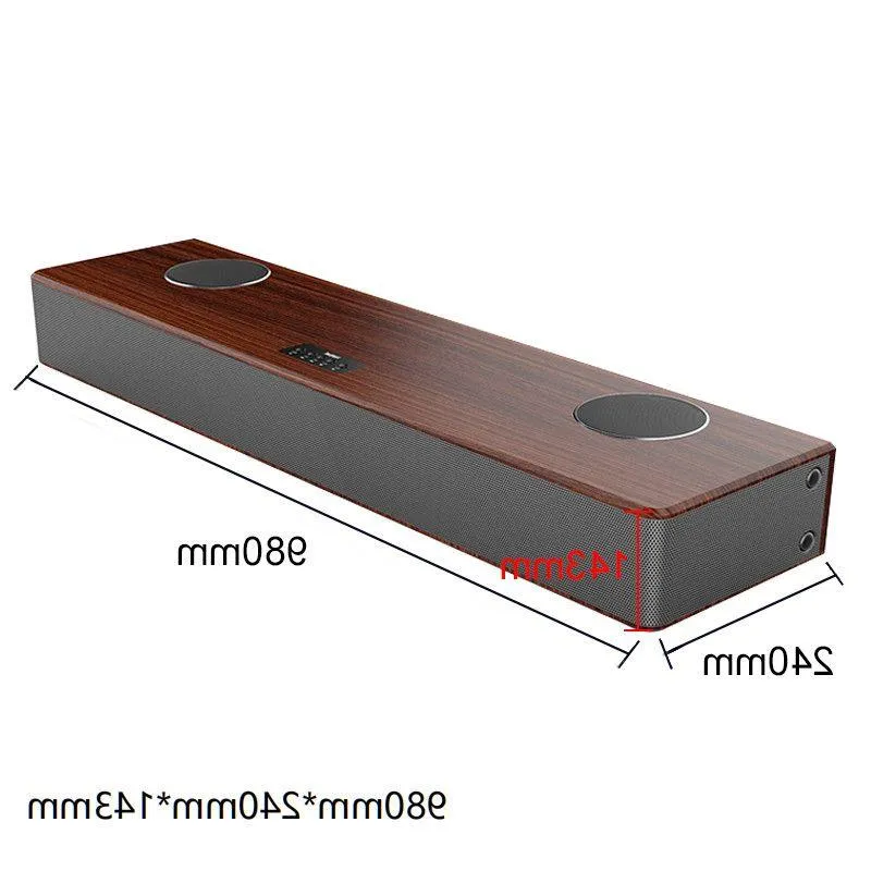 Freeshipping Smart Soundbar Altoparlante Home Theater Altoparlante Bluetooth in legno Hifi con sistema Karaoke KTV Proiezione subwoofer 170 W DTS Sp Qtcp