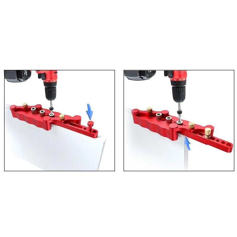 Freeshipping Zelfcentrerende Houtbewerking Doweling Jig Kit 6/8/10Mm Boor Gids Houten Deuvel Puncher Locator Voor huishoudelijk Timmerwerk Gereedschap Mxkef