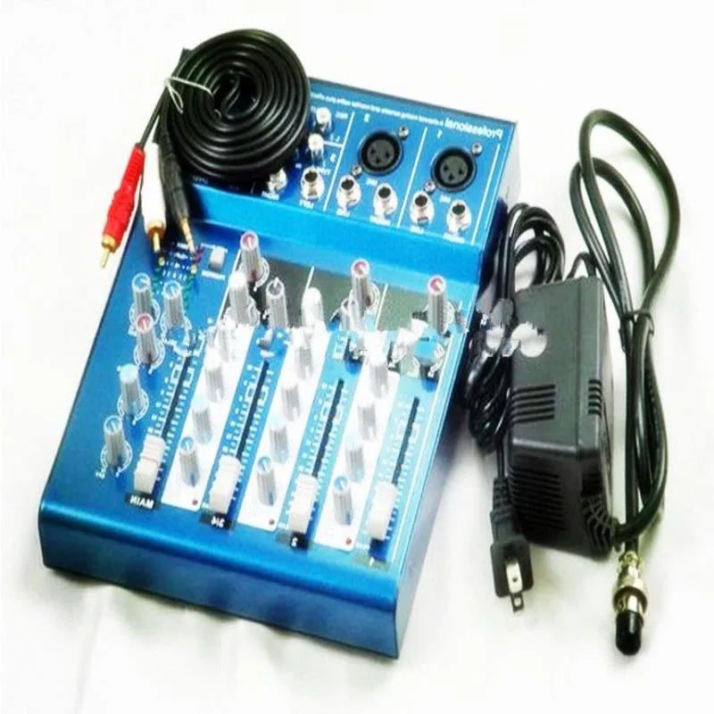 Freeshipping EQ-5510 F4 mixer 4 channel audio mixer Mixer MC boom mini fm station fm transmitter 48V power supply Hifsh