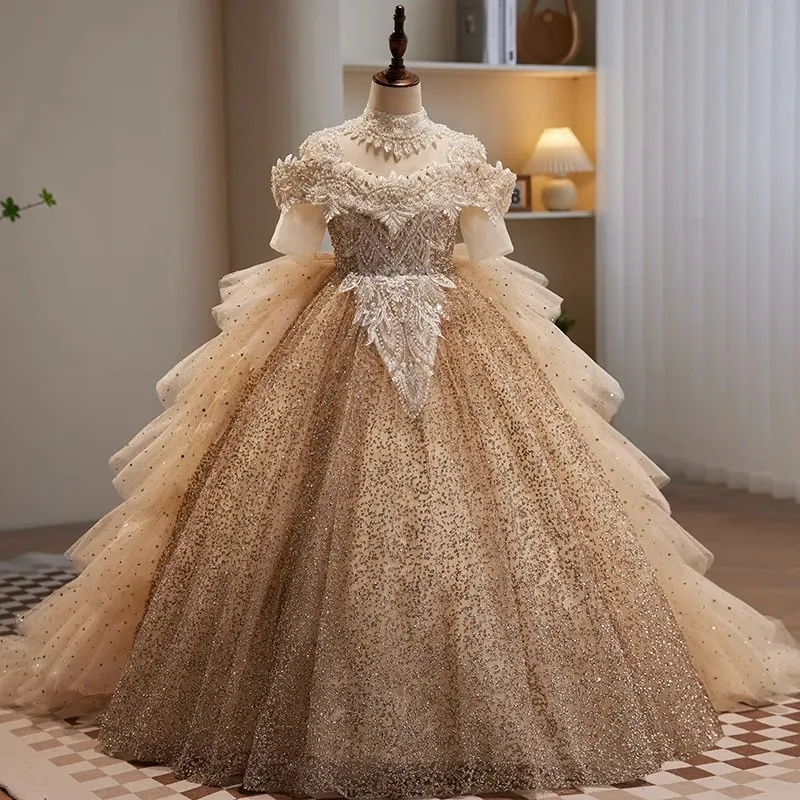 slim fit dress slacks Gold Sequin Dance Tutu Dress Girls Kid Ballet Leotards Dance Wear Swan Skirt  Stage Performance Competition outfits Festival Performance Cloths – MiDee  Dance Costume main image 1