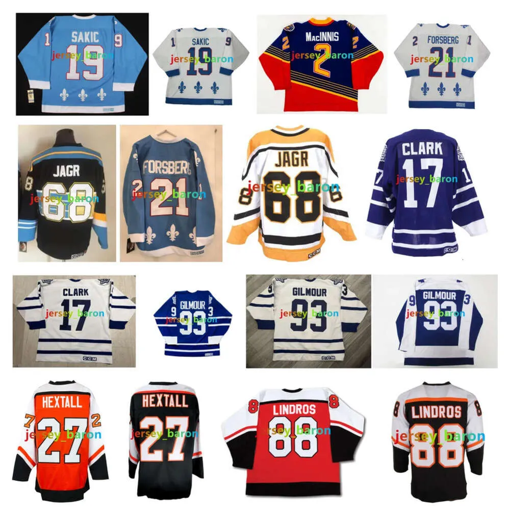 SLG 19 Joe Sakic Nordiques CCM TRIMPABILE Hockey Maglie 21 Peter Forsberg 2 Al Innis 17 Wendel Clark 93 Doug Gilmour 27 Ron Hextall 88 Eric