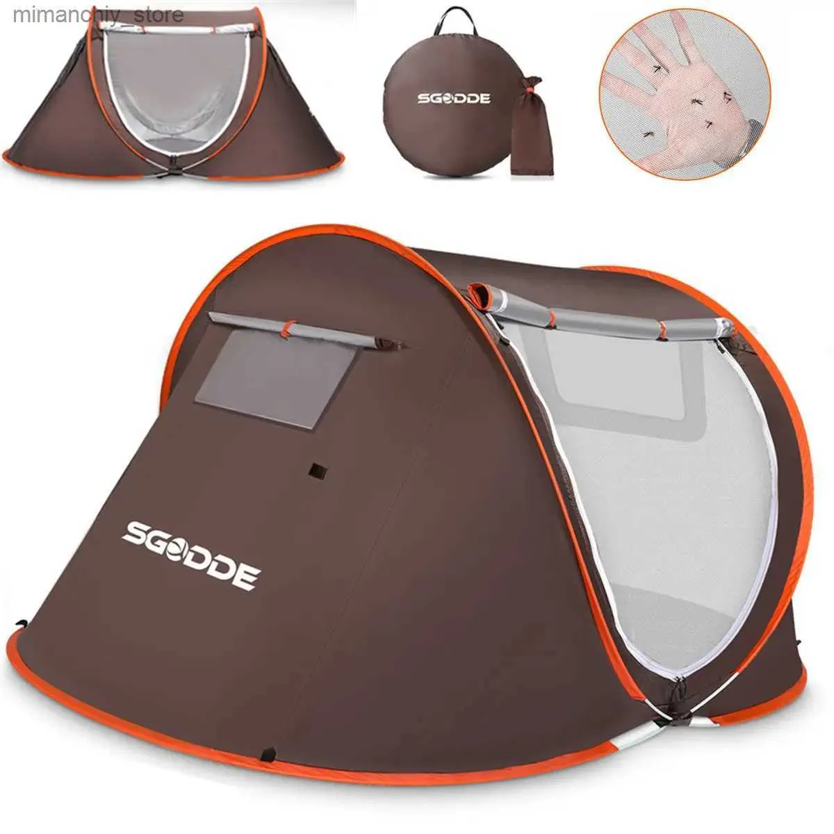 Namioty i schroniska Automatyczne namiot kempingowy 2 -osobowa rodzina na świeżym powietrzu namiot instancyjny 4 sezon wiatroof Waterproof Ultralight Portab Pop Up namiot Q231117