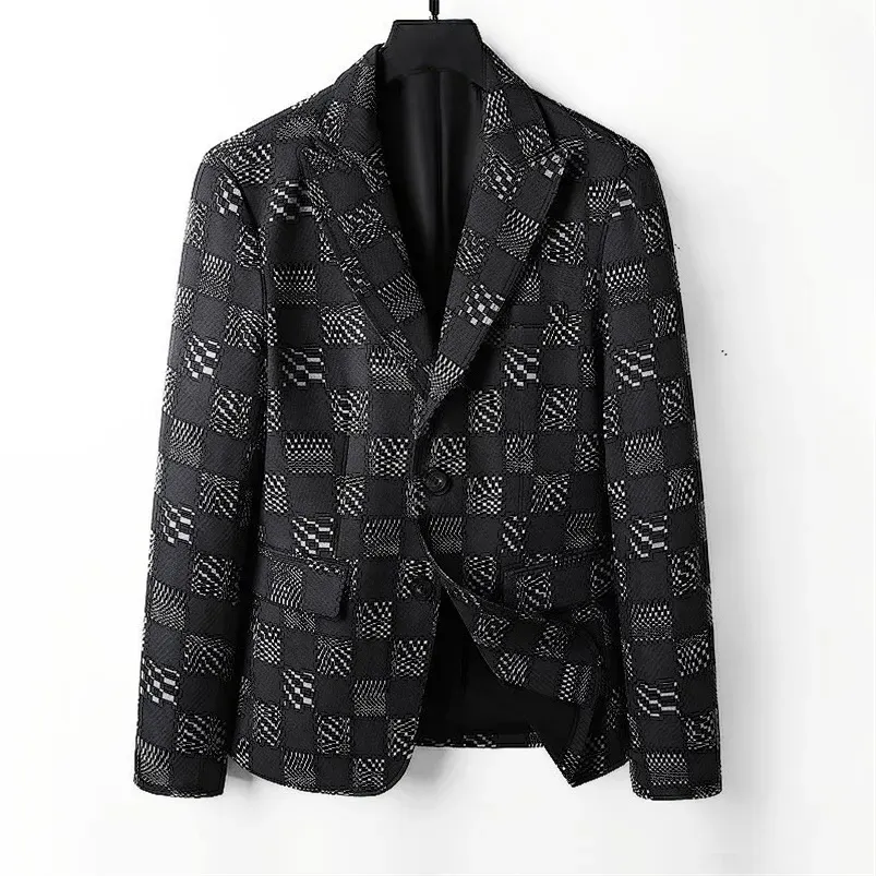 2024 Högkvalitativ designer mode man kostym blazer jackor rockar blommönster för män stylist brev broderi långärmad avslappnad fest bröllop