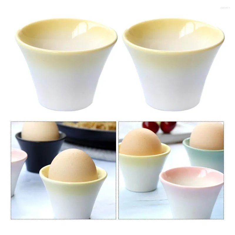 Dinnerware Sets 2 Pcs Egg Holders Soft Boiled Dispenser Container Ceramic Dish Easel Stand Small Parts Organizer Cup