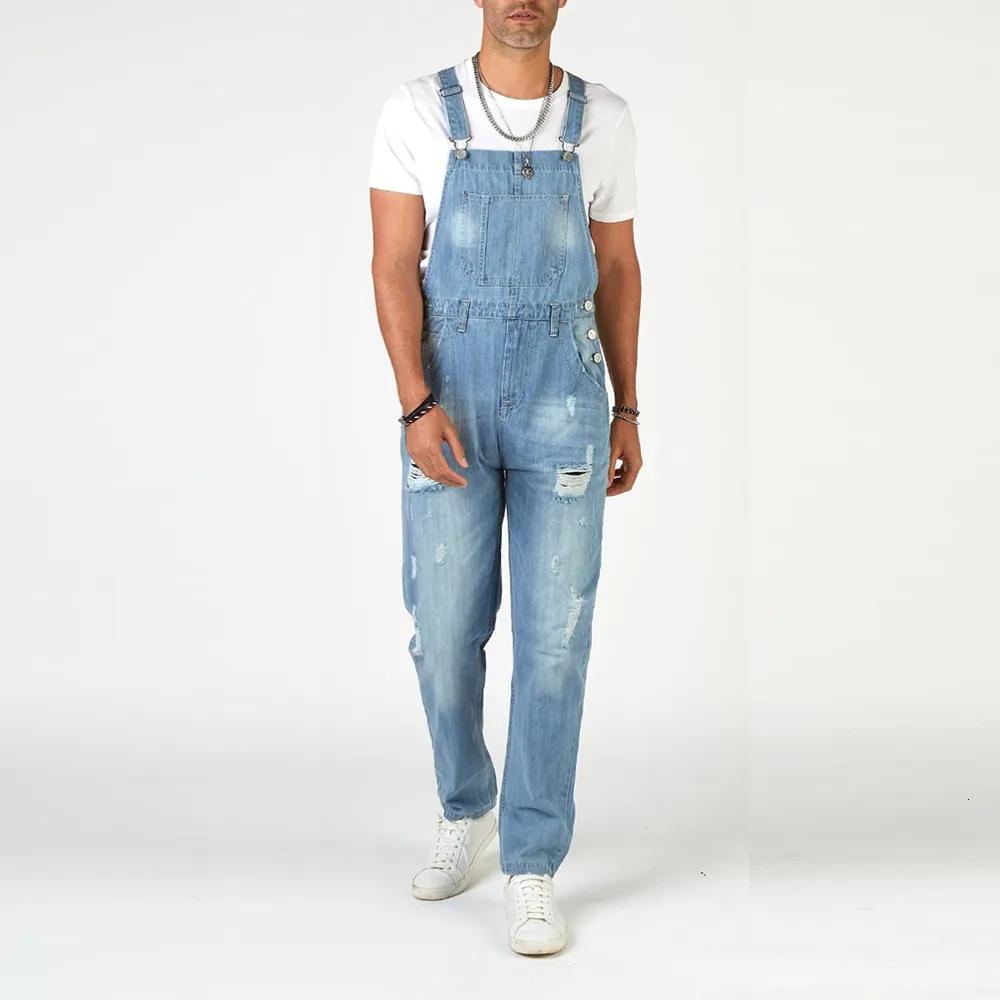 Pantalon masculin denim vintage salopes mode jeans courts décontractés 2023 vêtements d'été streetwear combinaisons de grande taille tourisme 230414
