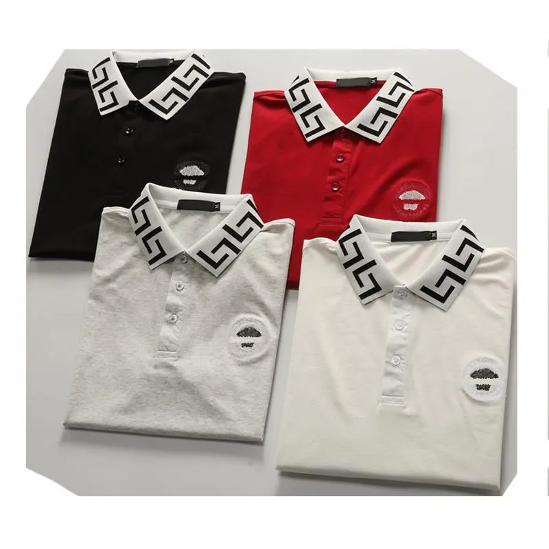 20242023High End Designer Cotton Fashion Embroidered Polo Shirt S Summer Casual Korean Short Sleeve T Shirt Lapel Trend Menim6f