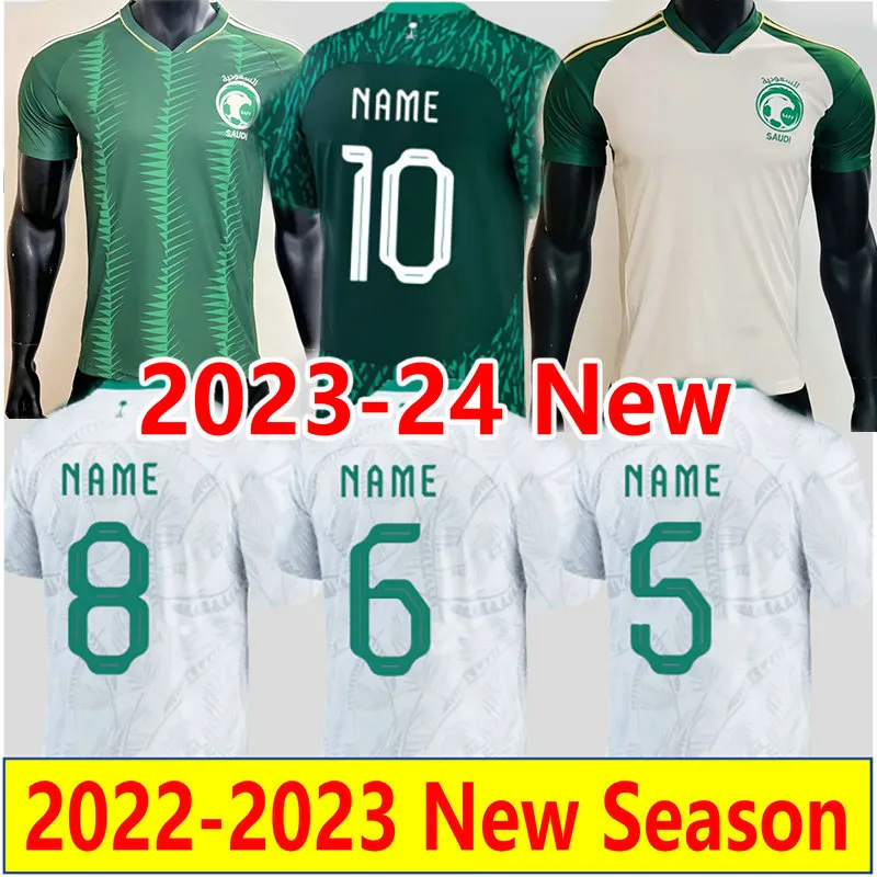 2023 المملكة العربية السعودية لكرة القدم الفانيلة الوطنية المنتخب الوطني بعيدا سالم آل شيري دوساري أبود الله الحمددان فيراس ألبيراكان العربية رجال الأطفال قميص كرة قدم لكرة القدم