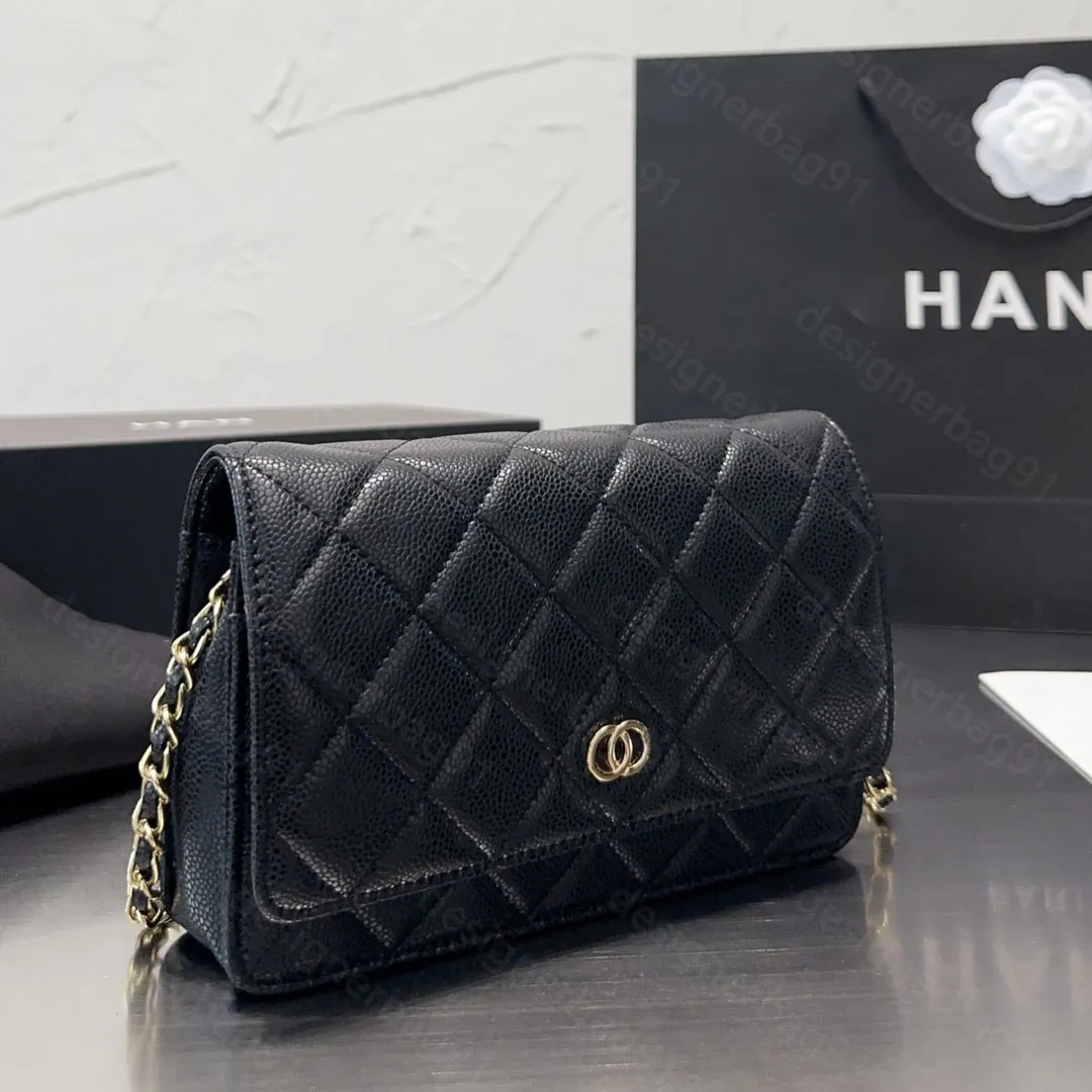 Luxury Designer Flap Crossbody Bag With Shoulder Chain High Fashion