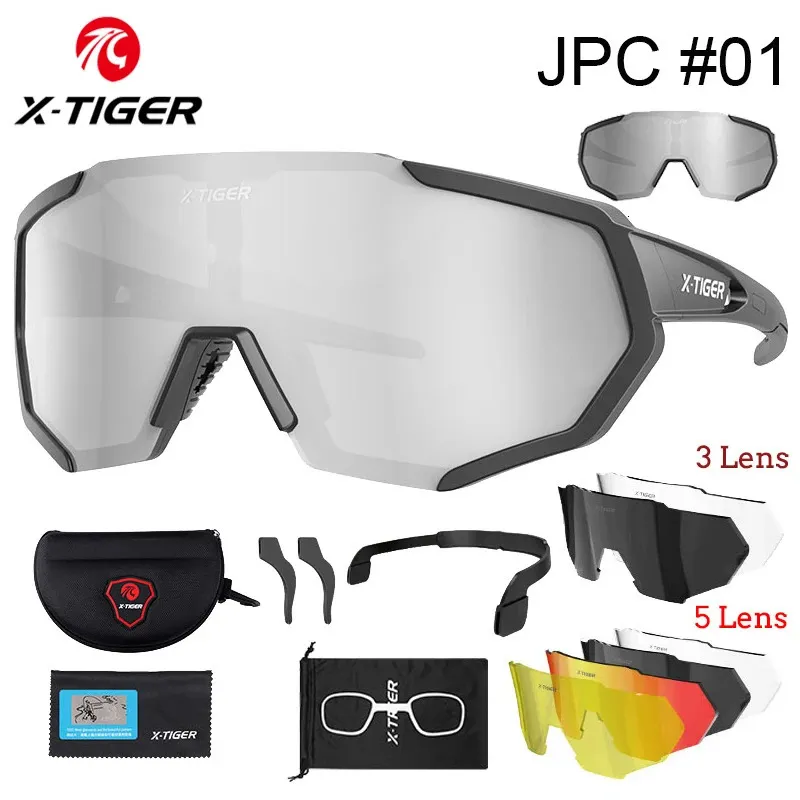 Outdoor Eyewear X-TIGER Polarized Lens Cycling Glasses Road Bike Cycling Eyewear Pochromic Sunglasses Sports MTB Mountain Bicycle Goggles 231114