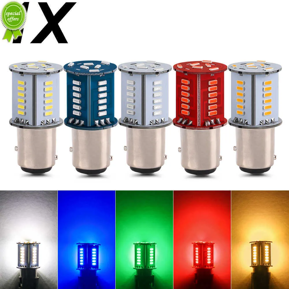 Nouveau 1 pièces 1157 BAY15D P21/5W ampoules LED feux de conduite Streamer et lampe stroboscopique de frein double Mode blanc rouge pour voiture moto Scooter