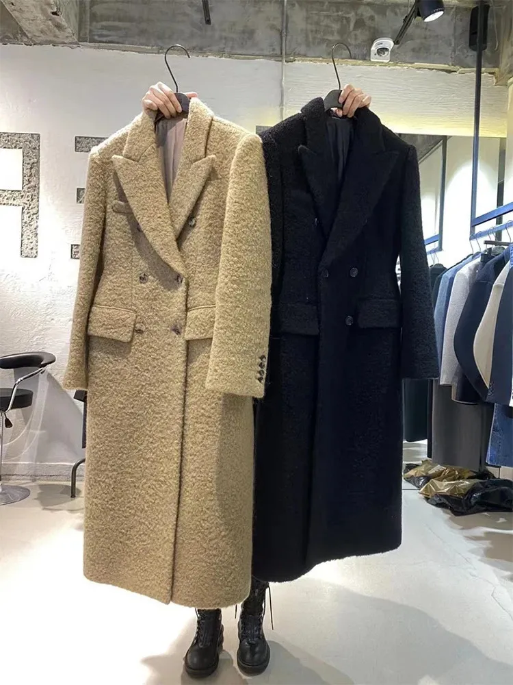 Pelliccia da donna Pelliccia sintetica Autunno Stile francese Sensazione di alta qualità Super bella Cammello Cappotto di lana double face Cappotto di lana Cappotto da donna 231115