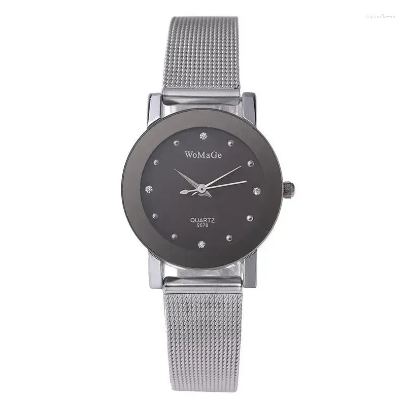 Armbandsur Montre femme kvinnor tittar på mode casual kvinnors silvermaskband kvarts damer flickor gåvor