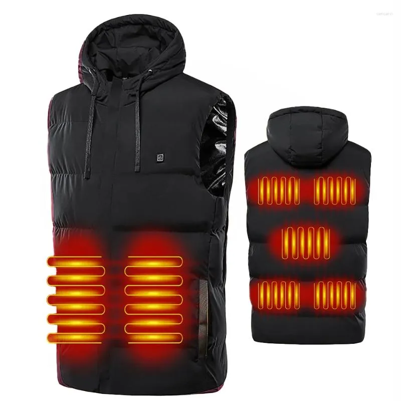 Vestes de chasse USB Gilet auto-chauffant à sept zones Chauffage intelligent Température constante Hiver Sport de plein air Camping Randonnée Chaud Unisexe