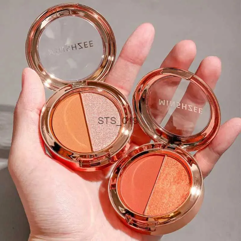 Sombra de ojos Minshzee Placa de sombra de ojos Mini portátil Paleta de sombras de ojos de color naranja perorlada con brillo dorado