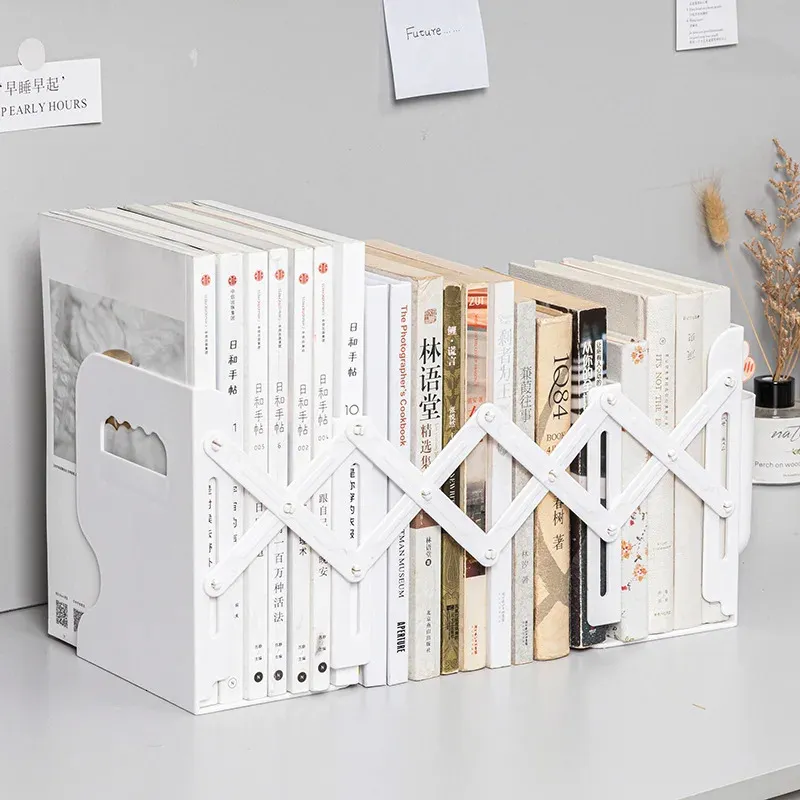 Opslaghouders Rekken Intrekbare boekensteunen voor planken Boeksteunstandaard Verstelbare boekenplank met pennenhouder Bureau-organizer Mapstoppers 231114