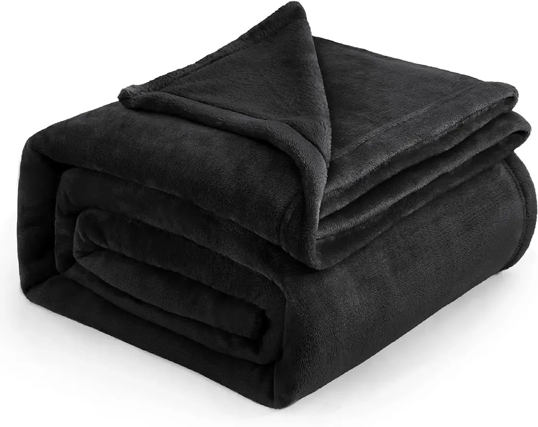 Couvertures Couverture polaire Queen Black Bed Soft Léger Peluche Fuzzy Cosy Luxury Microfibre 231115