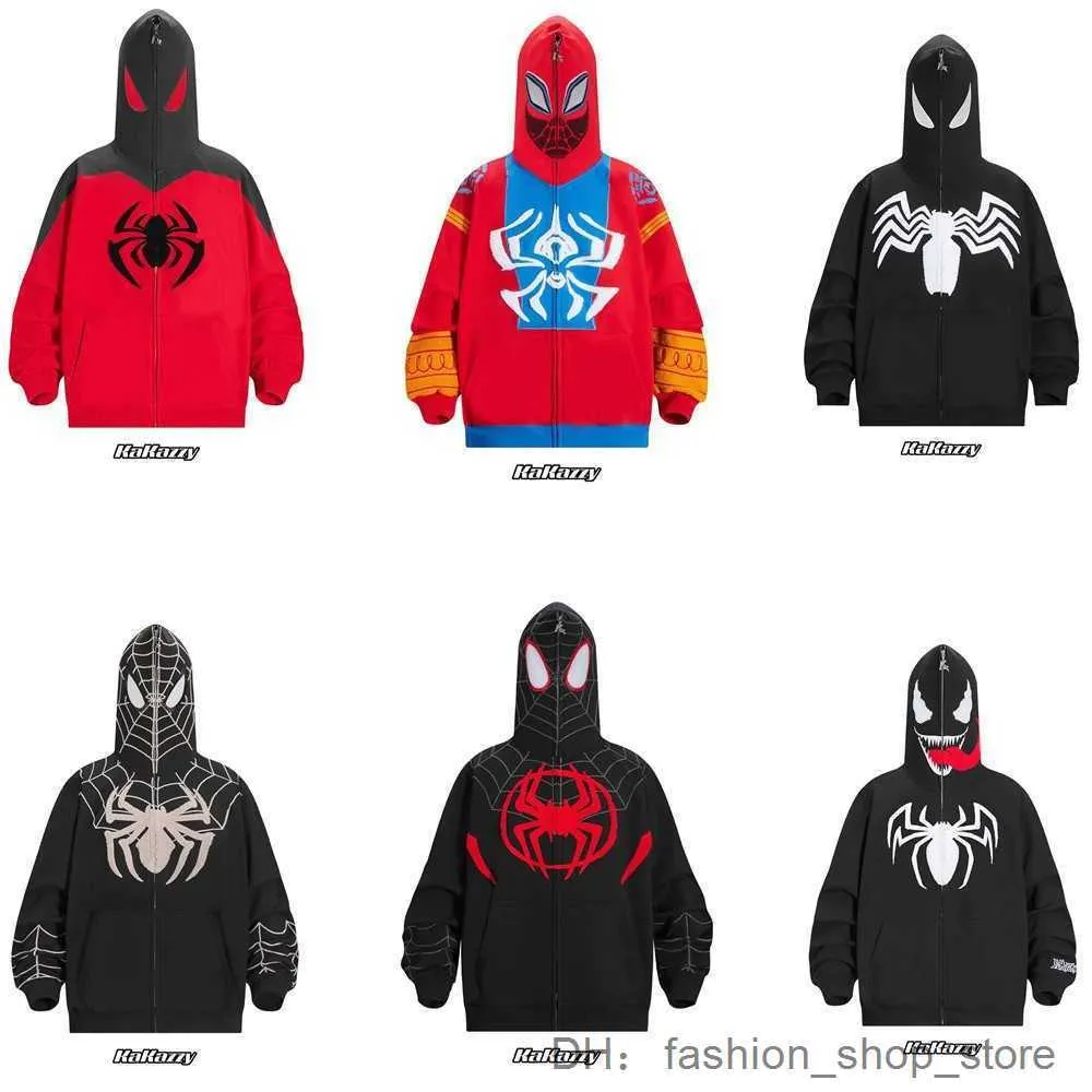 Sweats à capuche pour hommes Sweatshirts Nouvelle marque de mode Kakazzy All Ramaway Spider Man Cosplay Sweat à capuche brodé du même style de haute qualité Puff Tn CP Jacket Cosplay WY0Y