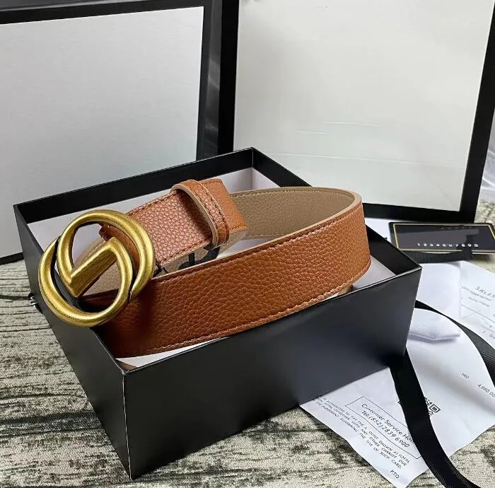 Fashion Classic Designers Casual Letter Smooth Buckle New Lychee Pattern Belt Width 2.0cm 2.8cm 3.4cm 3.8cm Aaa