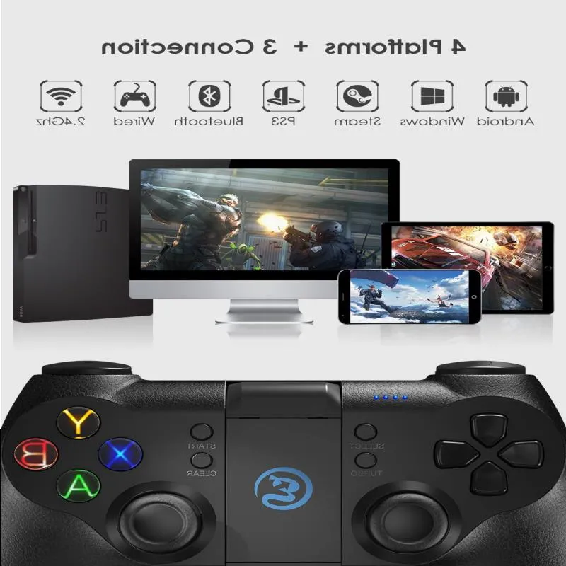 FreeShipping Bluetooth Joystick per controller di gioco mobile Gamepad wireless da 40 e 24 GHz per Android / PC / PS3 / SteamOS PUBG COD Oednv