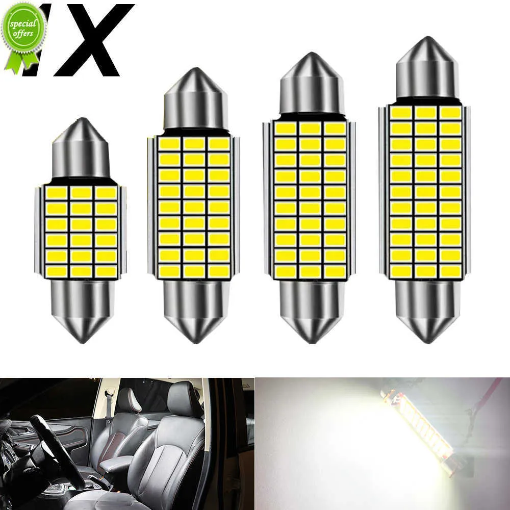 New 1pcs Festoon 31mm 36mm 39mm 41mm Super Bright 3014 LED Bulb C5W C10W Car License Plate Light Auto Interior Reading Dome Lamp