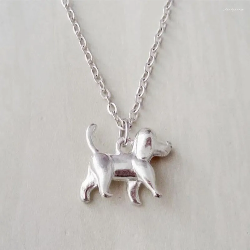 Hänghalsband vintage djurmodeller valp hund husdjur älskare räddning silver färg söt minnes charms choker smycken