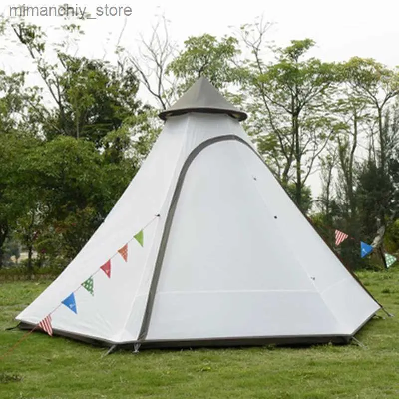 Tentes et abris Camping en plein air tente indienne tipi 3-5 personnes auvent de camping résistant au vent nouvelle tente de tour de pergola Q231117