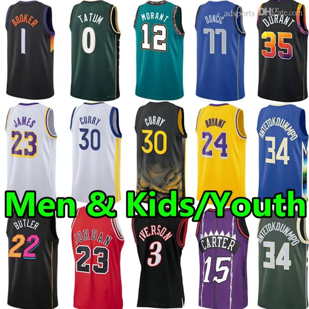 30 Stephen James Devin Booker Kevin Durant Men Youth kids Basketball Jerseys Jayson Tatum Ja Morant Giannis Antetokounmpo Bryant Luka Curry Jersey