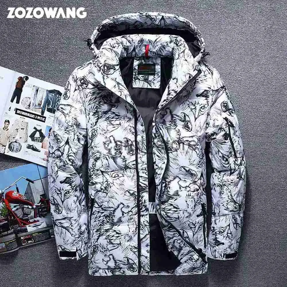 Parkas pour hommes ZOZOWANG 2023 veste d'hiver de haute qualité hiver épais blanc canard épais Doudoune hommes Camouflage à capuche Doudoune Homme plume J231121