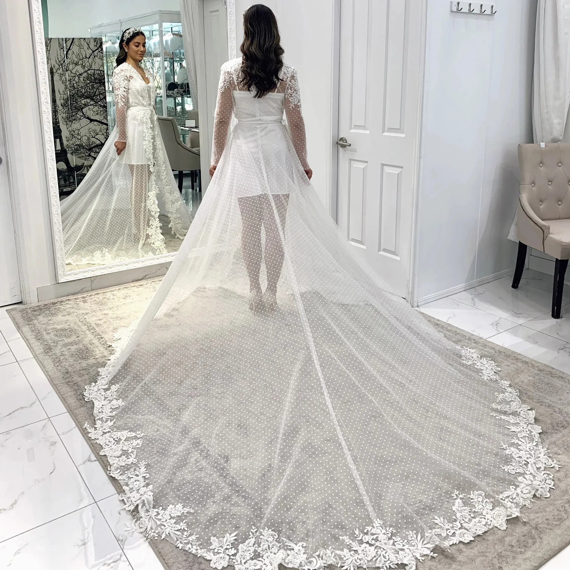 Bridal Robe Set With Lace Appliques Long... From Wevens, $83.63 | DHgate.Com