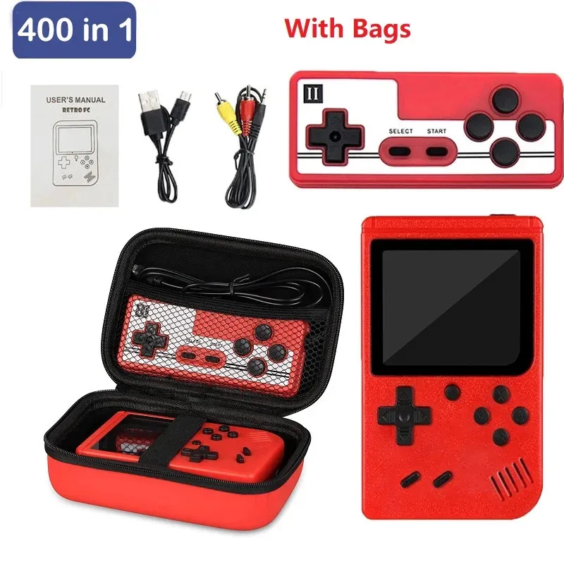 Portable Game Players Retro Handheld Game Player With Bag Protection Video Game Console TV AV Out Mini Portable 8 Bit Game Console for Kids Gift 231114