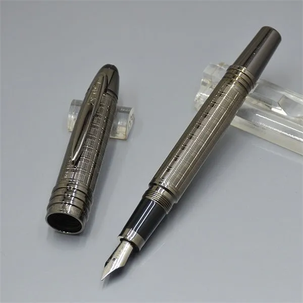 Wysokie dla atramentu czarne pióra jakość szkolna Fountain Pigieniarnia 07 NIB Caligrafii Metal Business Office Pen PET PISK OPFXQ